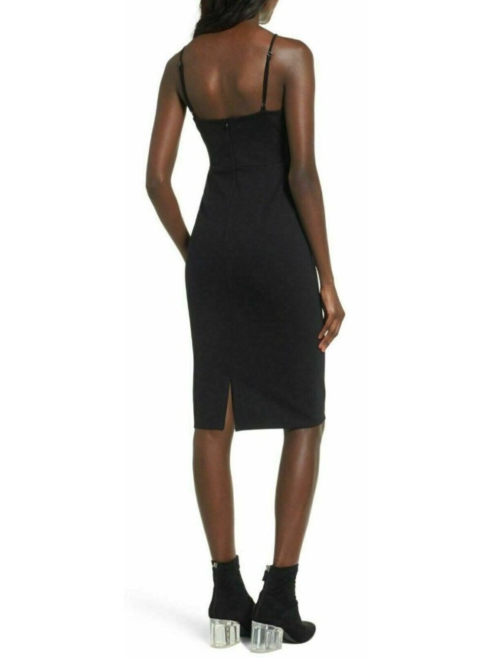 Dee Elly Corset Detail Bodycon Dress Medium Black Cocktail NWOT - Picture 9 of 14